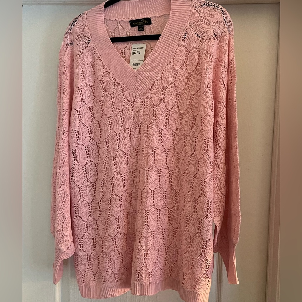 Beautiful pink sweater by Suzanne Bento. NWT